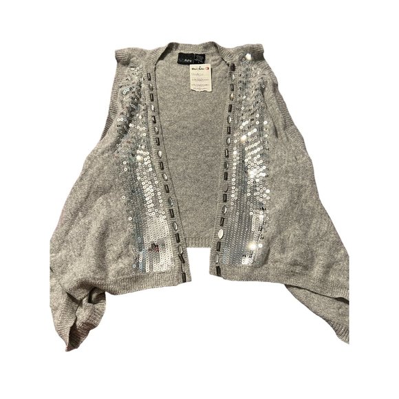 Buckle Daytrip Waterfall Cardigan Sweater Sequins Rhinestones Wool Blend Sz M NW - Picture 1 of 4